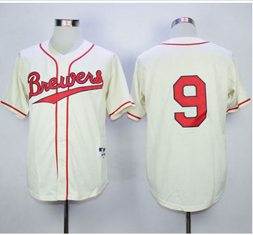 Milwaukee Brewers #9 Jean Segura Cream 1948 Turn Back The Clock Stitched MLB Jersey Milwaukee Brewers #9 Jean Segura Cream 1948 Turn Back The Clock Stitched MLB Jersey