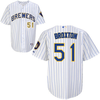 Milwaukee Brewers #51 Jonathan Broxton Authentic Personalized Alternate Home White Jersey Milwaukee Brewers #51 Jonathan Broxton Authentic Personalized Alternate Home White Jersey
