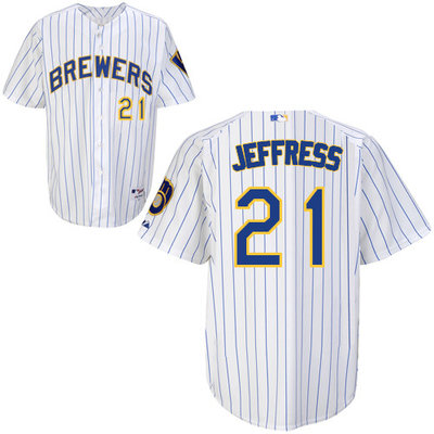 Milwaukee Brewers #21Jeremy Jeffress Authentic Personalized Alternate Home White Jersey Milwaukee Brewers #21Jeremy Jeffress Authentic Personalized Alternate Home White Jersey