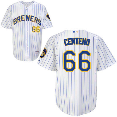 Milwaukee Brewers #66Juan Centeno Authentic Personalized Alternate Home White Jersey Milwaukee Brewers #66Juan Centeno Authentic Personalized Alternate Home White Jersey