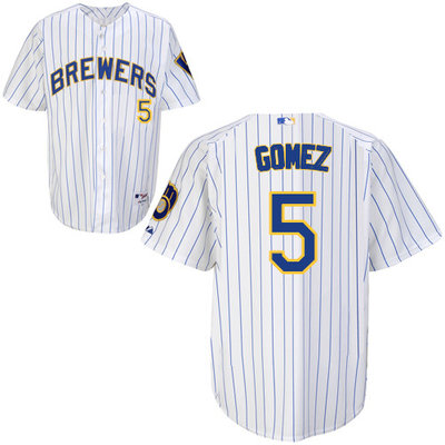 Milwaukee Brewers #5Hector Gomez Authentic Personalized Alternate Home White Jersey Milwaukee Brewers #5Hector Gomez Authentic Personalized Alternate Home White Jersey