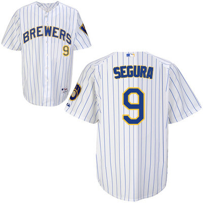 Milwaukee Brewers #9Jean Segura Authentic Personalized Alternate Home White Jersey Milwaukee Brewers #9Jean Segura Authentic Personalized Alternate Home White Jersey