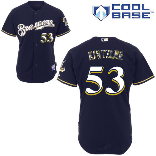 Milwaukee Brewers #53Brandon Kintzler Authentic Personalized Alternate Blue Jersey Milwaukee Brewers #53Brandon Kintzler Authentic Personalized Alternate Blue Jersey