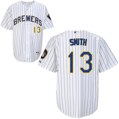 Milwaukee Brewers #13Will Smith Authentic Personalized Alternate Home White Jersey Milwaukee Brewers #13Will Smith Authentic Personalized Alternate Home White Jersey