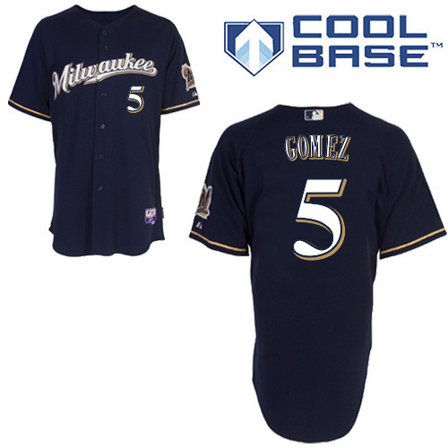 Milwaukee #5Hector Gomez Brewers Authentic Personalized Alternate Road Blue Jersey Milwaukee #5Hector Gomez Brewers Authentic Personalized Alternate Road Blue Jersey