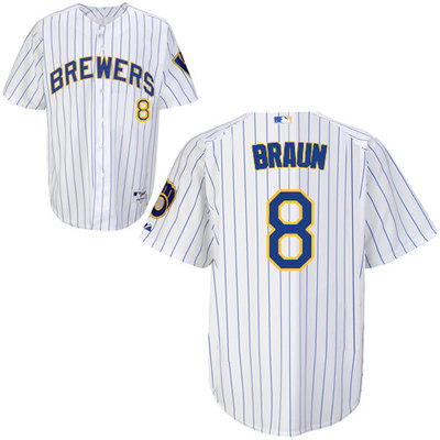 Milwaukee Brewers #8Ryan Braun Authentic Personalized Alternate Home White Jersey Milwaukee Brewers #8Ryan Braun Authentic Personalized Alternate Home White Jersey