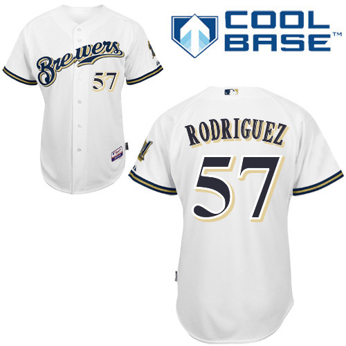 Milwaukee Brewers #57Francisco Rodriguez Authentic Personalized Home White Jersey Milwaukee Brewers #57Francisco Rodriguez Authentic Personalized Home White Jersey