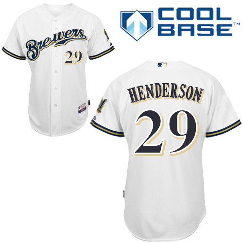 Milwaukee Brewers #29Jim Henderson Authentic Personalized Home White Jersey Milwaukee Brewers #29Jim Henderson Authentic Personalized Home White Jersey