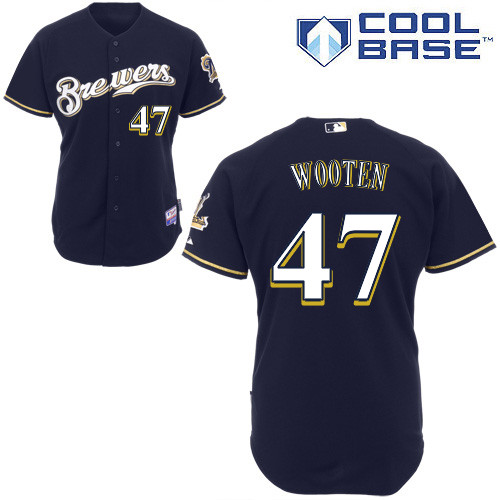 Milwaukee Brewers #47 Wooteh Authentic Personalized Alternate Blue Jersey Milwaukee Brewers #47 Wooteh Authentic Personalized Alternate Blue Jersey