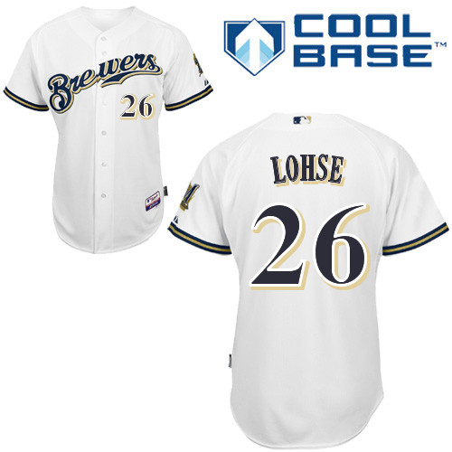 Milwaukee Brewers #26Kyle lohse Authentic Personalized Home White Jersey Milwaukee Brewers #26Kyle lohse Authentic Personalized Home White Jersey