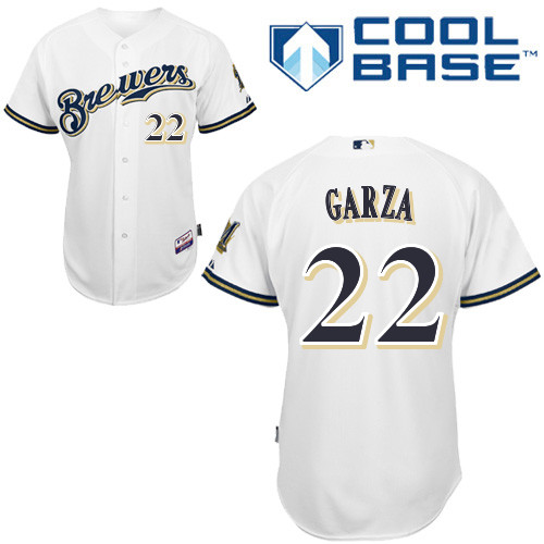Milwaukee Brewers #22Matt Garza Authentic Personalized Home White Jersey Milwaukee Brewers #22Matt Garza Authentic Personalized Home White Jersey