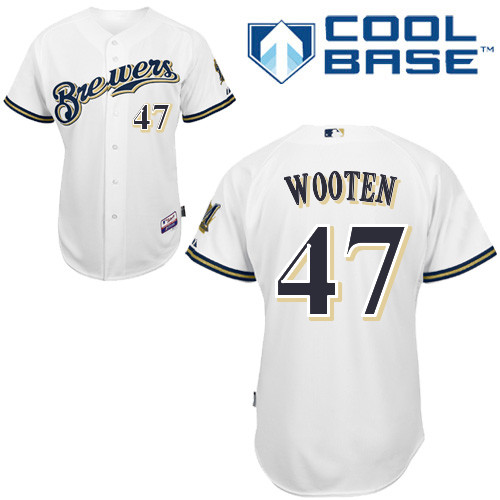 Milwaukee Brewers #47 Wooteh Authentic Personalized Home White Jersey Milwaukee Brewers #47 Wooteh Authentic Personalized Home White Jersey