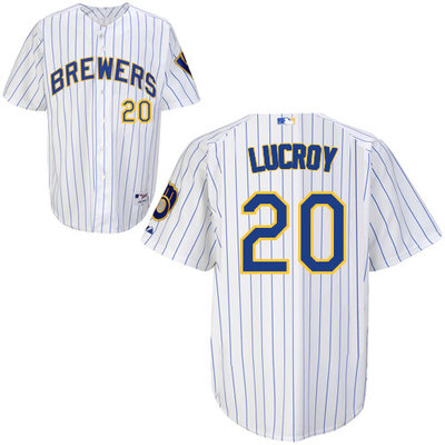 Milwaukee Brewers #20Jonathan Lucroy Authentic Personalized Alternate Home White Jersey Milwaukee Brewers #20Jonathan Lucroy Authentic Personalized Alternate Home White Jersey