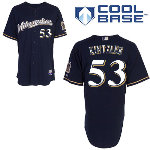 Milwaukee #53Brandon Kintzler Brewers Authentic Personalized Alternate Road Blue Jersey Milwaukee #53Brandon Kintzler Brewers Authentic Personalized Alternate Road Blue Jersey