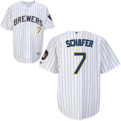 Milwaukee Brewers #7Grátis Schafer Authentic Personalized Alternate Home White Jersey Milwaukee Brewers #7Grátis Schafer Authentic Personalized Alternate Home White Jersey