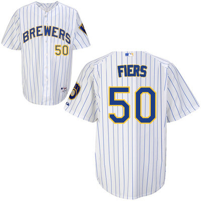 Milwaukee Brewers #50Mike Fiers Authentic Personalized Alternate Home White Jersey Milwaukee Brewers #50Mike Fiers Authentic Personalized Alternate Home White Jersey