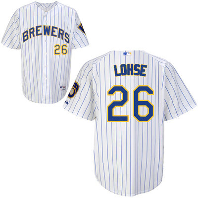 Milwaukee Brewers #26Kyle lohse Authentic Personalized Alternate Home White Jersey Milwaukee Brewers #26Kyle lohse Authentic Personalized Alternate Home White Jersey