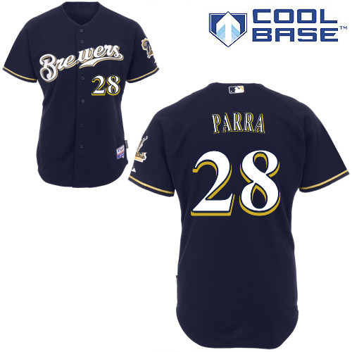 Milwaukee Brewers #28Gerardo Parra Authentic Personalized Alternate Blue Jersey Milwaukee Brewers #28Gerardo Parra Authentic Personalized Alternate Blue Jersey