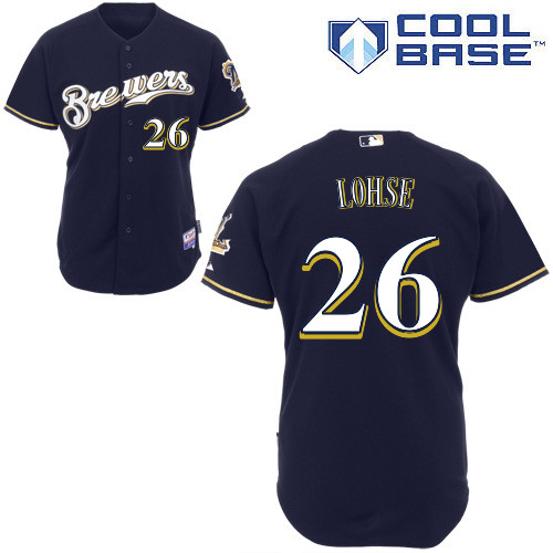 Milwaukee Brewers #26Kyle lohse Authentic Personalized Alternate Blue Jersey Milwaukee Brewers #26Kyle lohse Authentic Personalized Alternate Blue Jersey