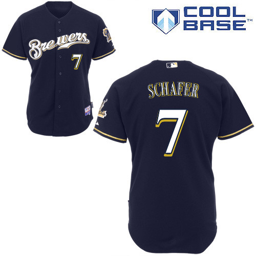 Milwaukee Brewers #7Grátis Schafer Authentic Personalized Alternate Blue Jersey Milwaukee Brewers #7Grátis Schafer Authentic Personalized Alternate Blue Jersey
