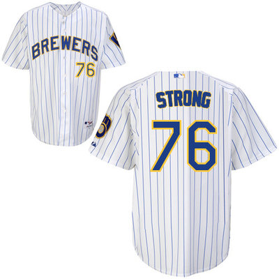 Milwaukee Brewers #76 Strong Authentic Personalized Alternate Home White Jersey Milwaukee Brewers #76 Strong Authentic Personalized Alternate Home White Jersey