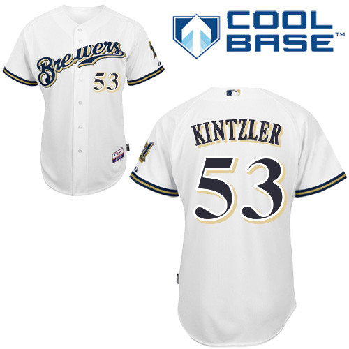 Milwaukee Brewers #53Brandon Kintzler Authentic Personalized Home White Jersey Milwaukee Brewers #53Brandon Kintzler Authentic Personalized Home White Jersey