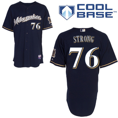 Milwaukee #76 Strong Brewers Authentic Personalized Alternate Road Blue Jersey Milwaukee #76 Strong Brewers Authentic Personalized Alternate Road Blue Jersey