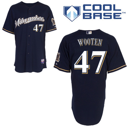Milwaukee #47 Wooteh Brewers Authentic Personalized Alternate Road Blue Jersey Milwaukee #47 Wooteh Brewers Authentic Personalized Alternate Road Blue Jersey