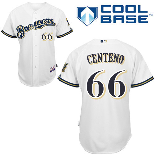 Milwaukee Brewers #66Juan Centeno Authentic Personalized Home White Jersey Milwaukee Brewers #66Juan Centeno Authentic Personalized Home White Jersey