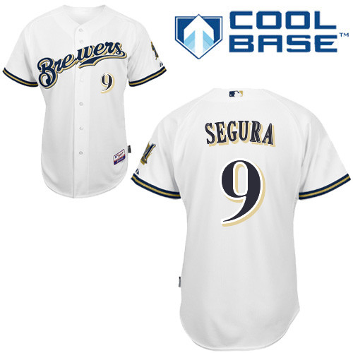 Milwaukee Brewers #9Jean Segura Authentic Personalized Home White Jersey Milwaukee Brewers #9Jean Segura Authentic Personalized Home White Jersey