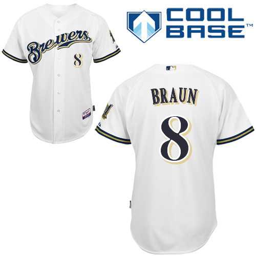 Milwaukee Brewers #8Ryan Braun Authentic Personalized Home White Jersey Milwaukee Brewers #8Ryan Braun Authentic Personalized Home White Jersey