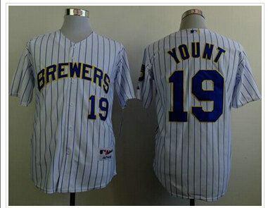 Milwaukee Brewers #19 Robin Yount White(Blue Strip) Stitched Baseball Jersey Milwaukee Brewers #19 Robin Yount White(Blue Strip) Stitched Baseball Jersey