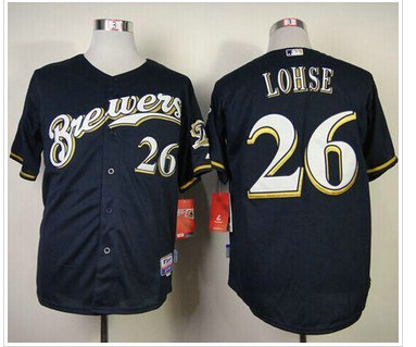Milwaukee Brewers #26 Kyle Lohse Navy Blue Cool Base Stitched Baseball Jersey Milwaukee Brewers #26 Kyle Lohse Navy Blue Cool Base Stitched Baseball Jersey