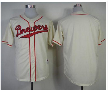 Milwaukee Brewers Blank Cream 1948 Turn Back The Clock Stitched Baseball Jersey Milwaukee Brewers Blank Cream 1948 Turn Back The Clock Stitched Baseball Jersey