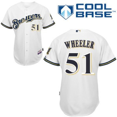 Milwaukee Brewers Zelous Wheeler Stitched #51 white Cool Base MLB Jerseys Milwaukee Brewers Zelous Wheeler Stitched #51 white Cool Base MLB Jerseys