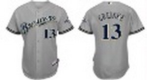 Milwaukee Brewers 13 Zack Greinke grey Cool base jerseys Milwaukee Brewers 13 Zack Greinke grey Cool base jerseys
