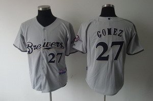 Milwaukee Brewers 27 Carlos gomez grey cool base Jerseys Milwaukee Brewers 27 Carlos gomez grey cool base Jerseys