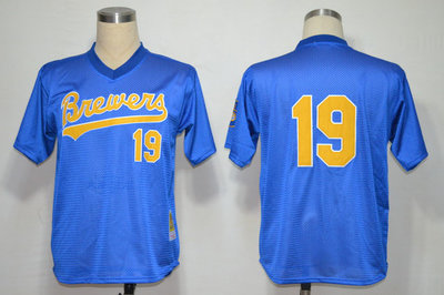 MLB Milwaukee Brewers 19# Yount blue Jerseys MLB Milwaukee Brewers 19# Yount blue Jerseys
