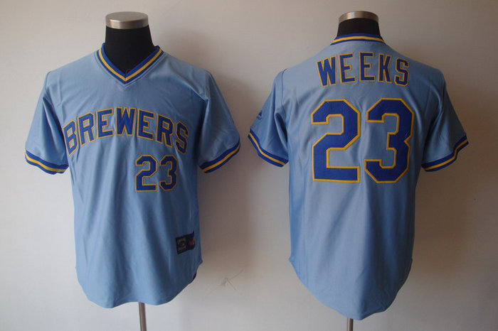 MLB Milwaukee Brewers 23 Rickie Weeks blue Jerseys MLB Milwaukee Brewers 23 Rickie Weeks blue Jerseys