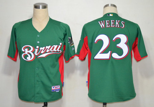 MLB Milwaukee Brewers 23 Rickie Weeks Green Jerseys MLB Milwaukee Brewers 23 Rickie Weeks Green Jerseys