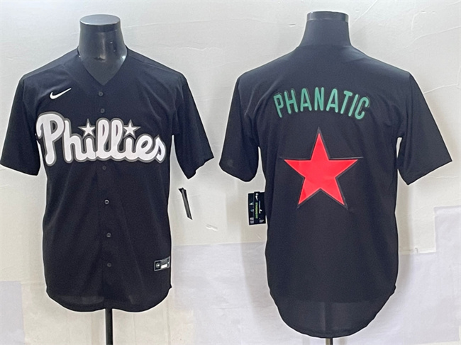 Men's Philadelphia Phillies Phanatic Black Lights Out Limited Stitched Baseball Jersey Men's Philadelphia Phillies Phanatic Black Lights Out Limited Stitched Baseball Jersey