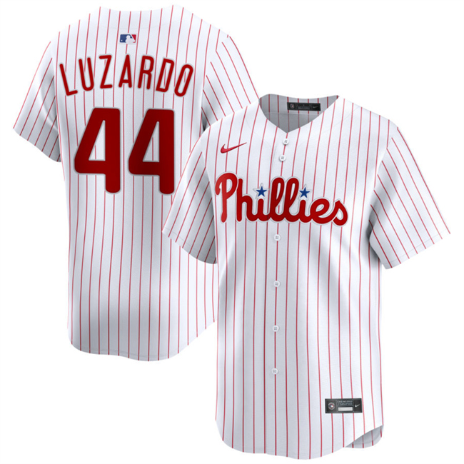 Men's Philadelphia Phillies #44 Jesús Luzardo White Home Limited Stitched Jersey Men's Philadelphia Phillies #44 Jesús Luzardo White Home Limited Stitched Jersey