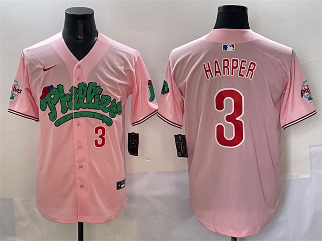 Men's Philadelphia Phillies #3 Bryce Harper Pink Phanatic Limited Stitched Jersey fanswish.net Men's Philadelphia Phillies #3 Bryce Harper Pink Phanatic Limited Stitched Jersey fanswish.net