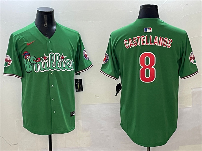 Men's Philadelphia Phillies #8 Nick Castellanos Green Phanatic Limited Stitched Jersey Men's Philadelphia Phillies #8 Nick Castellanos Green Phanatic Limited Stitched Jersey