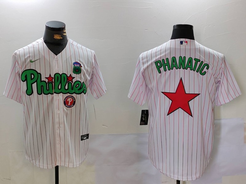 Men's Philadelphia Phillies Phanatic White Green Cool Base Stitched Jersey 1 Men's Philadelphia Phillies Phanatic White Green Cool Base Stitched Jersey 1