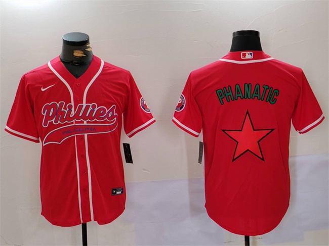 Men's Philadelphia Phillies Phanatic Red Cool Base Stitched Jersey Men's Philadelphia Phillies Phanatic Red Cool Base Stitched Jersey