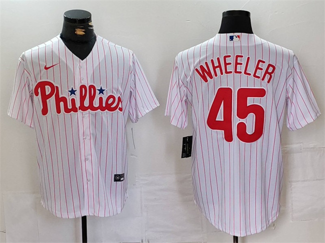 Men's Philadelphia Phillies #45 Zack Wheeler White Cool Base Stitched Jersey Men's Philadelphia Phillies #45 Zack Wheeler White Cool Base Stitched Jersey