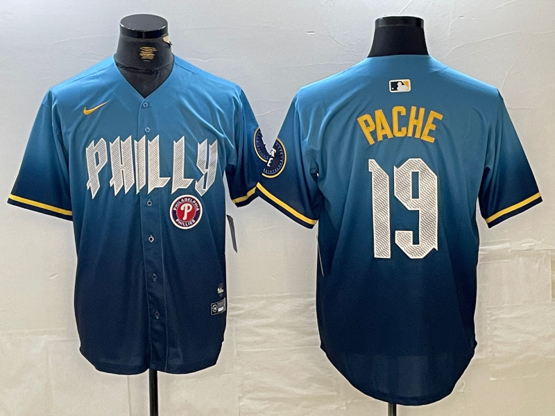 Men's Philadelphia Phillies Blue 2024 City Connect Limited Stitched Jersey Men's Philadelphia Phillies Blue 2024 City Connect Limited Stitched Jersey