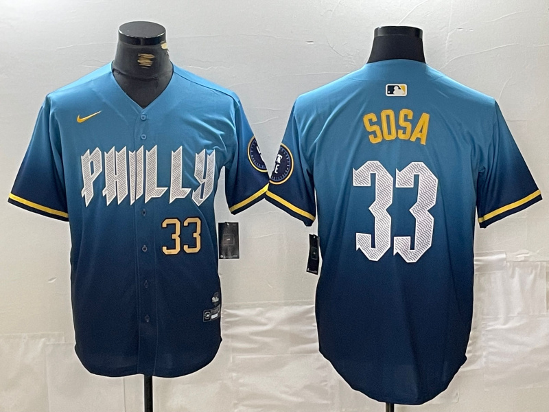 Men's Philadelphia Phillies #33 Edmundo Sosa Blue 2024 City Connect Limited Stitched Jersey 3 Men's Philadelphia Phillies #33 Edmundo Sosa Blue 2024 City Connect Limited Stitched Jersey 3