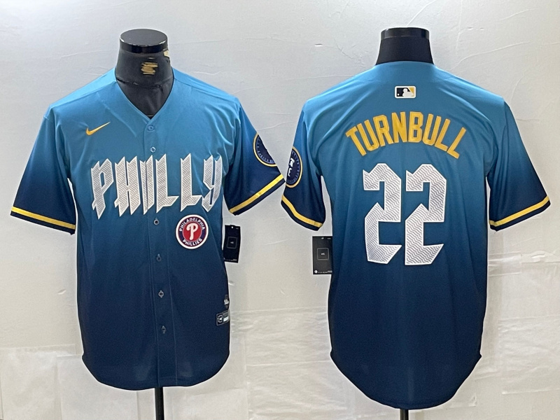 Men's Philadelphia Phillies #22 Spencer Turnbull Blue 2024 City Connect Limited Stitched Jersey 4 Men's Philadelphia Phillies #22 Spencer Turnbull Blue 2024 City Connect Limited Stitched Jersey 4